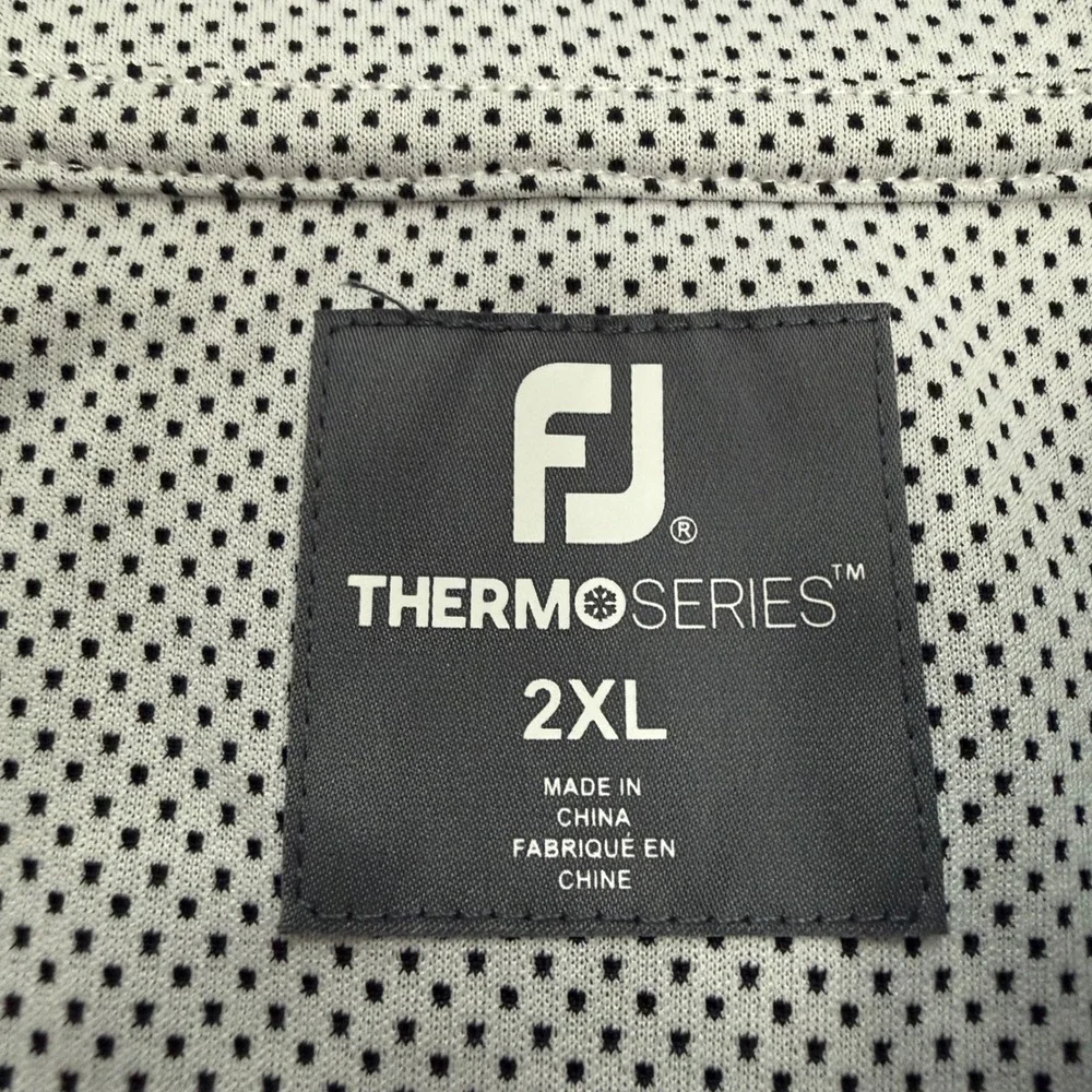 FootJoy ThermoSeries Midlayer Men 2XL White Navy Half Zip Golf Pullover NWT